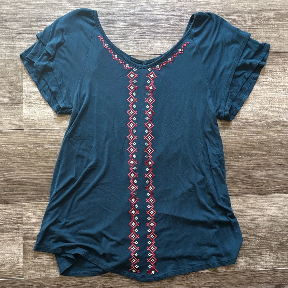 White Stag Dark teal with Embroidery